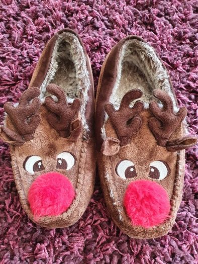 Boys Next furlined reindeer slippers