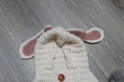 hand knit hat with floppy ears