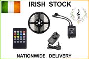 5M SMD 3528 RGB 300 LED Strip Waterproof + Power supply + Music Controller