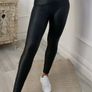 Black High Waisted Stitched Leggings Image 2