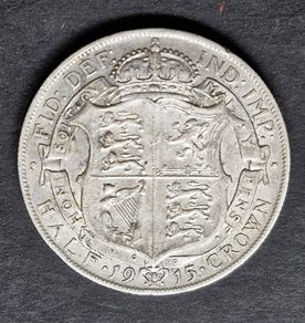 United Kingdom 1915 Half 1/2 Crown - George V 1st type coin