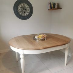 Hampstead Two Tone Dining Table Oak. Extendable