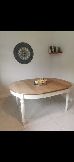 Hampstead Two Tone Dining Table Oak. Extendable