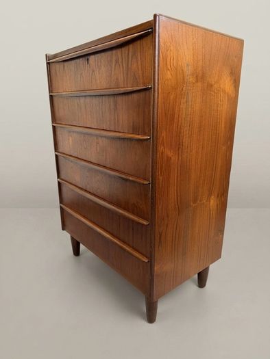 Danish Mid Century Teak Six Drawer Tallboy