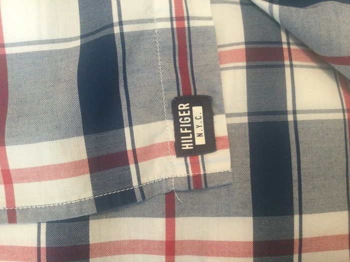 Tommy Hilfiger Mens blue Check long sleeve cotton shirt L 44in Chest