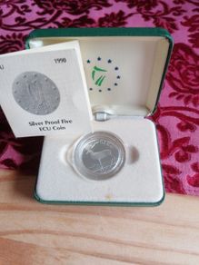 1990 Ireland Silver Proof 5 ECU Coin