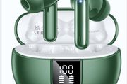 Wireless Earphones Bluetooth 5.3 in Ear with 4 Mic ENC Calls Noise Cancelling Wireless Headphones Mini LED Display HiFi Stereo-A60PRO Green