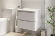 White Gloss Wall Hung vanity counter without Basin 600mm Width