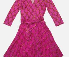 Silk Diane von Furstenberg DVF Irina wrap dress in Shalamar Trellis Pink