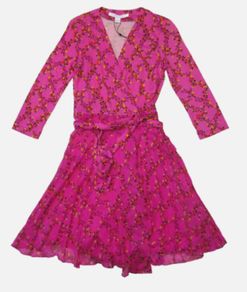 Silk Diane von Furstenberg DVF Irina wrap dress in Shalamar Trellis Pink