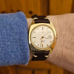 Vintage Automatic Timex Watch Gold Plated 1970s