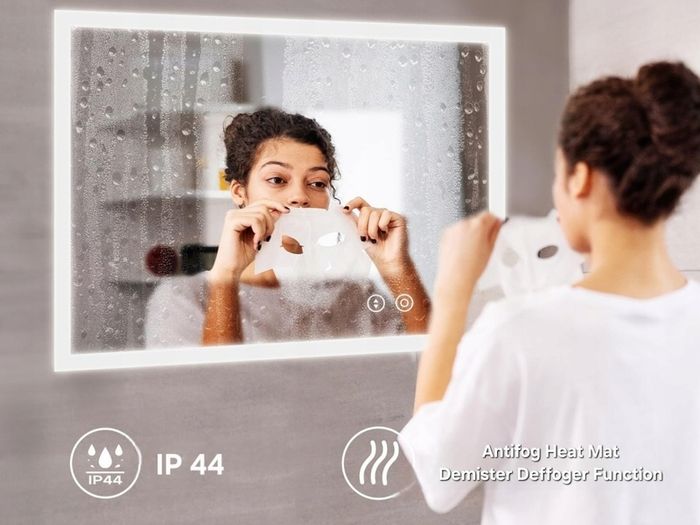 LED Bathroom Mirror Shaver Socket Bluetooth Antifog