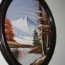 Vintage painted oval picture (33cm x 27cm) Image 3