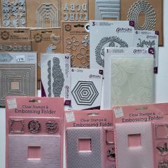 Collection of 20 sets of cutting dies and embossing folders