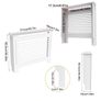 High Radiator Cover Wood Cabinet: External 92cm Height White Medium Heater Covers Internal Heights 90cm Horizontal Slats Modern Tall Radiator Shelf Thicken MDF Wooden Kitchen Bedroom Image 4