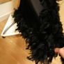 Women's Dress Black Velvet and Ostrich Feathers Size 14 Image 8