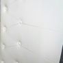 Faux white leather king size bed frame with bamboo mattress and 2 bedside lockers Image 8