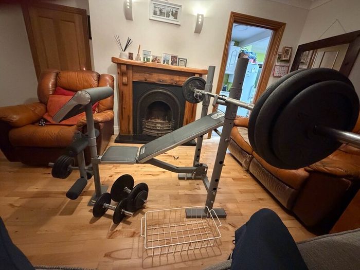 Adjustable Weight Bench & Complete Home Gym Set