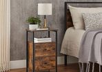 SET OF TWO Bedside Table with 2 Drawers brown FREE DELIVERY