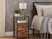 SET OF TWO Bedside Table with 2 Drawers brown FREE DELIVERY