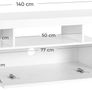 TV table for TVs up to 60 inches, large TV cabinet, TV cabinet, TV shelf with LED lighting, lowboard, living room, 140 x 35 x 45 cm, modern, glossy, white Image 5