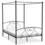 Canopy Bed Frame Black Metal 160x200 cm Image 2