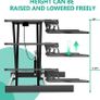 _High desk sit stand computer table height adjustable 80cm desk standing desk desk top double monitor riser computer table (80x40cm, black) Image 3