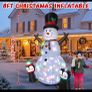 8ft Christmas Inflatable Snowman with Two Penguins, Image 3