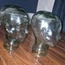 2 x Green Glass Head decorative display Image 3