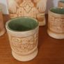 Fabulous Rare Collectable Vintage Aztec/Mayan/Mexican Ceramic Decanter and Five Matching Ceramic Shot Glasses in Excellent Condition - Perfect for a Home Bar or Man Cave, Bring on the Tequila!!! Image 4