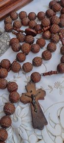 VICTORIAN HUGE Rosewood Rosary Beads