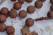 Antique Rosewood Rosary Beads Huge