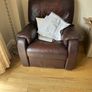Leather sofa and two reclaiming arm chairs Image 3