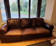Brown leather sofa