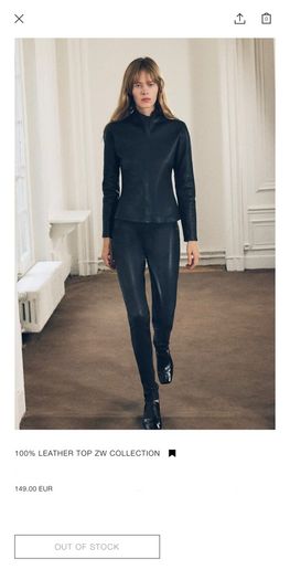 New Zara 100% Leather top ZW Collection