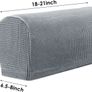 Armrest Covers Set of 2 Spandex Stretch Armchair Protectors Waterproof Anti-slip Furniture Slipcovers for Armchairs Sofa Couches Recliner (Light Grey) Image 2