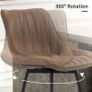 Set of 2 PU Leather Swivel Bar Stools - Brown Image 4