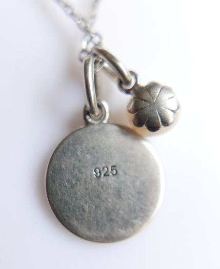 Vintage 925 Sterling Silver Pendant Pearl Necklaces length 18" - 3g