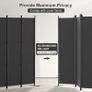6 Panel Room Divider, 6FT Tall Folding Privacy Screen Wall Dividers, Portable Privacy Screen Freestanding Room Divider for Room Separation, Included - Cover Strips, Grey, W 305 x H 183 cm Image 5