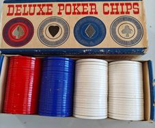 Vintage USA made poker chips, 100 in box