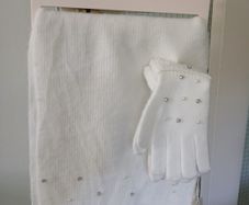 shoulder scarf and gloves to match.Never worn