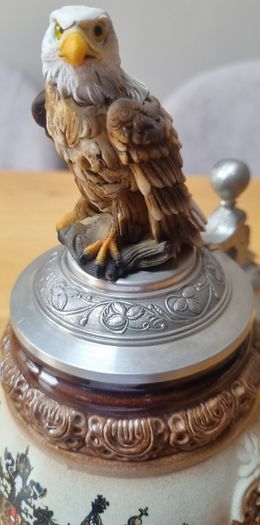 Vintage Lidded King Beer Stein