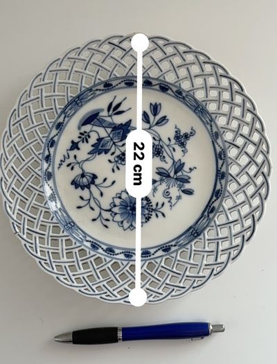 KPM Berlin. Antique Blue & White Reticulated Porcelain Plate. Royal Porcelain Manufactory