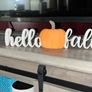 Hello Fall Sign with Pumpkin Halloween Image 2