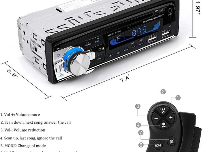 Bluetooth Hands-Free, CENXINY 1 DIN Car Stereos with USB and CAR MP3 Player, 4x65W FM Radio, Support IOS and Android Phone No CD player (FREE POSTAGE)