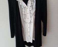 Cardigan and shirt size. 20. Beautiful ruffle detail