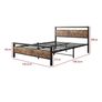 Double Bed Metal Platform Bed Frame with Wooden Headboard Image 4