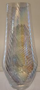 Rippled Glass Vase with Lustre Finish