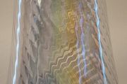 Rippled Glass Vase with Lustre Finish