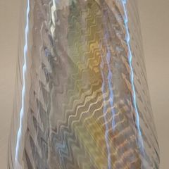 Rippled Glass Vase with Lustre Finish